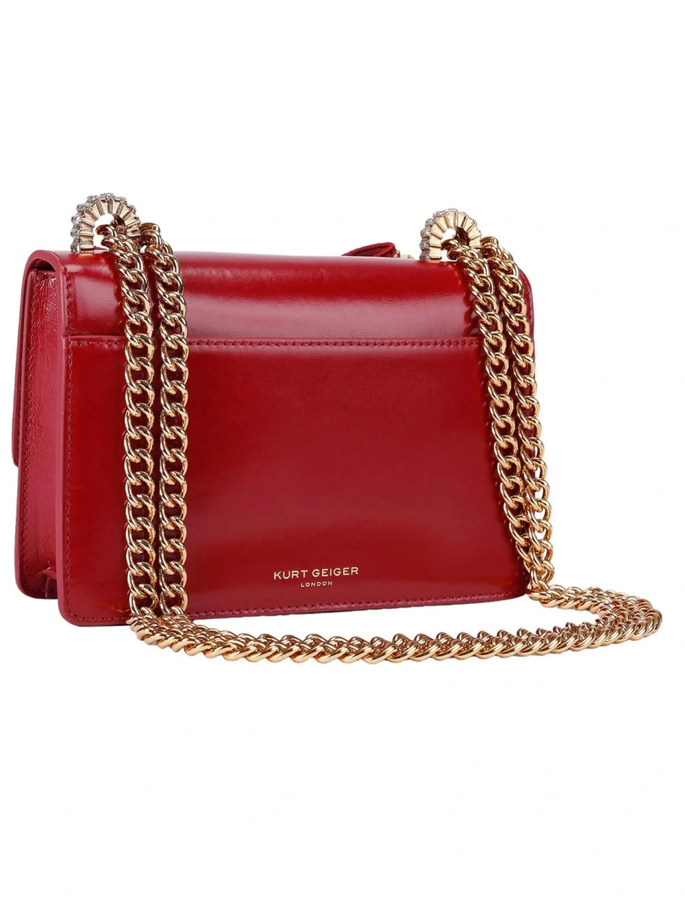 NWT KURT GEIGER London SHOREDITCH BOW Red Patent Leather Handbag NWT
